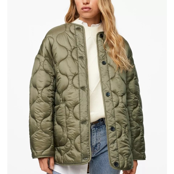 Olive Quilted Jacket - Picture 8 of 11